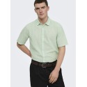 ONLY & SONS Caiden S/S Hør Skjorte - Quiet Green