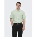 ONLY & SONS Caiden S/S Hør Skjorte - Quiet Green