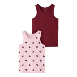 NAME IT Mini Tank top 2-pak Cutie Heart - Parfait Pink
