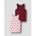 NAME IT Mini Tank top 2-pak Cutie Heart - Parfait Pink