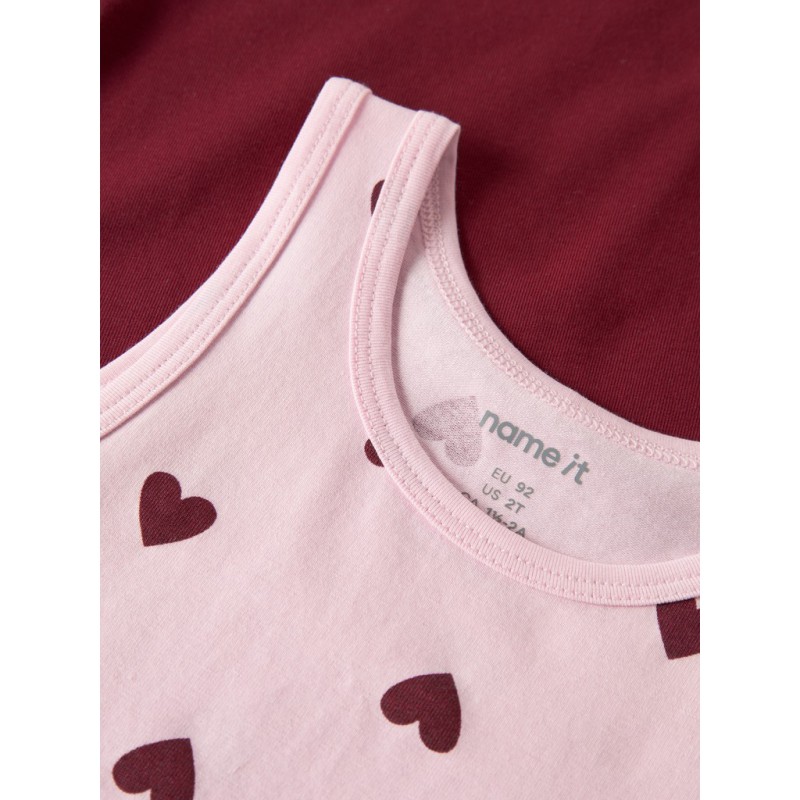 NAME IT Mini Tank top 2-pak Cutie Heart - Parfait Pink