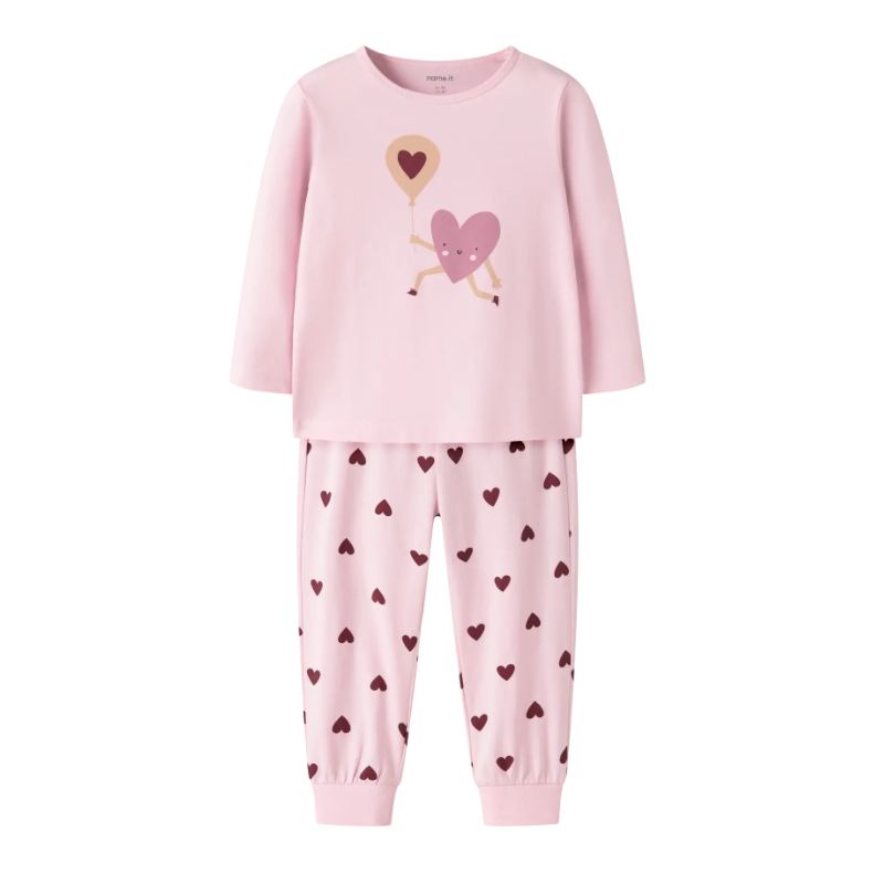 NAME IT Mini Pyjamassæt Cutie Hearts - Parfait Pink