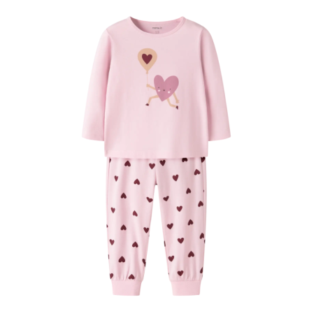 NAME IT Mini Pyjamassæt Cutie Hearts - Parfait Pink
