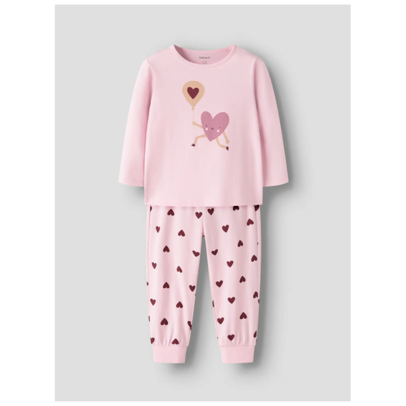 NAME IT Mini Pyjamassæt Cutie Hearts - Parfait Pink