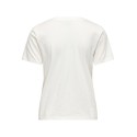 JDY Selma kortærmet T-shirt med broderi - Cloud Dancer
