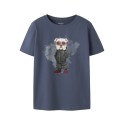 NAME IT Kids Legu kortærmet T-shirt - Vintage Indigo