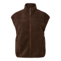PIECES Sadia Teddy Vest - Hot Fudge