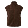 PIECES Sadia Teddy Vest - Hot Fudge