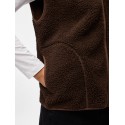 PIECES Sadia Teddy Vest - Hot Fudge