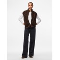 PIECES Sadia Teddy Vest - Hot Fudge