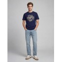 JJ REBEL Mario kortærmet T-shirt - Navy Blazer