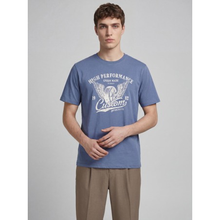 JJ REBEL Mario kortærmet T-shirt - Vintage Indigo