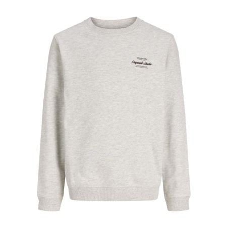 JACK & JONES Junior Norrebro Typo Sweatshirt - White Melange