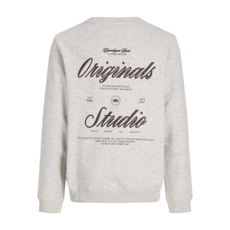 JACK & JONES Junior Norrebro Typo Sweatshirt - White Melange