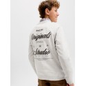 JACK & JONES Junior Norrebro Typo Sweatshirt - White Melange