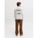 JACK & JONES Junior Norrebro Typo Sweatshirt - White Melange