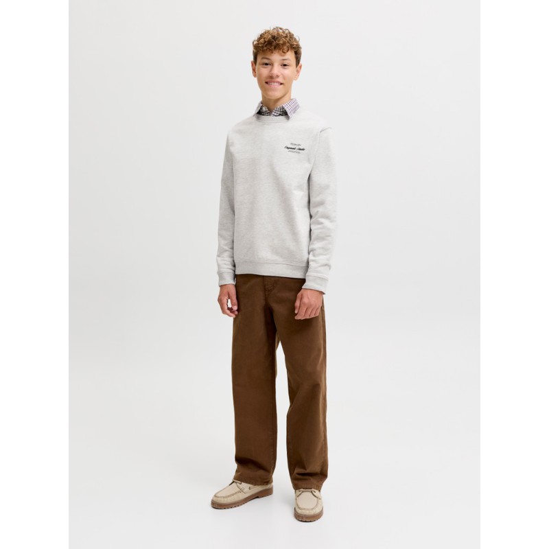 JACK & JONES Junior Norrebro Typo Sweatshirt - White Melange