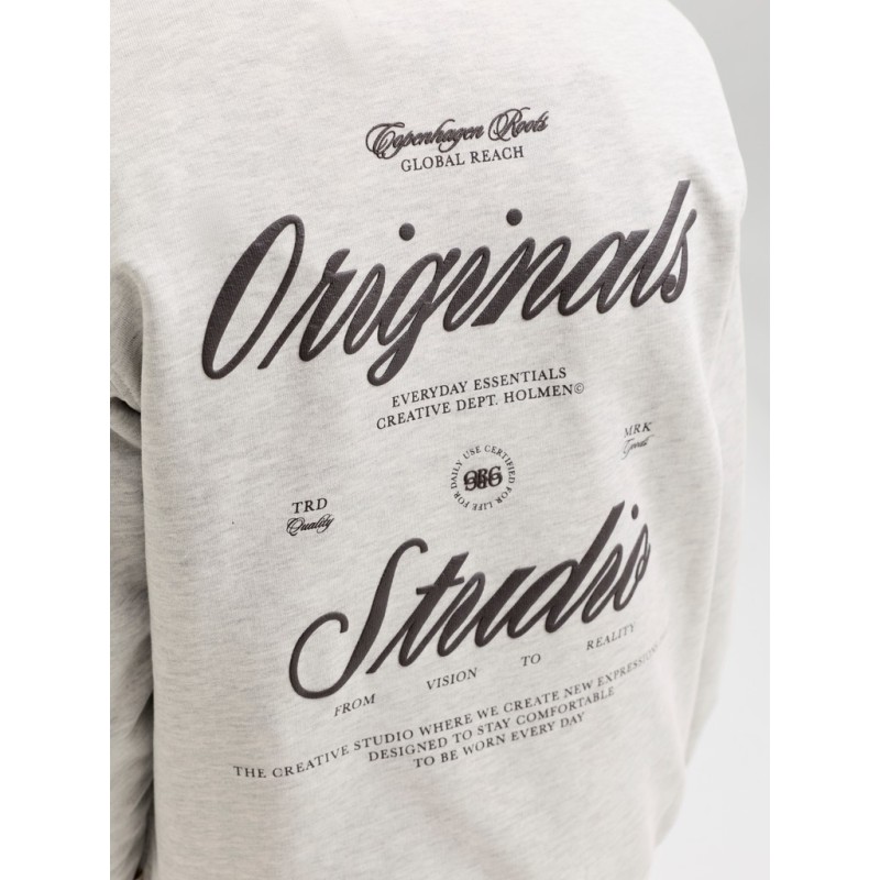 JACK & JONES Junior Norrebro Typo Sweatshirt - White Melange