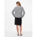 PIECES Sadie langærmet bluse - Cloud Dancer / Sort