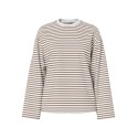 PIECES Sadie langærmet bluse - Cloud Dancer / Fossil