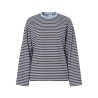 PIECES Sadie langærmet bluse - Cashmere Blue / Hot Fudge