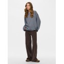 PIECES Sadie langærmet bluse - Cashmere Blue / Hot Fudge