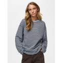 PIECES Sadie langærmet bluse - Cashmere Blue / Hot Fudge