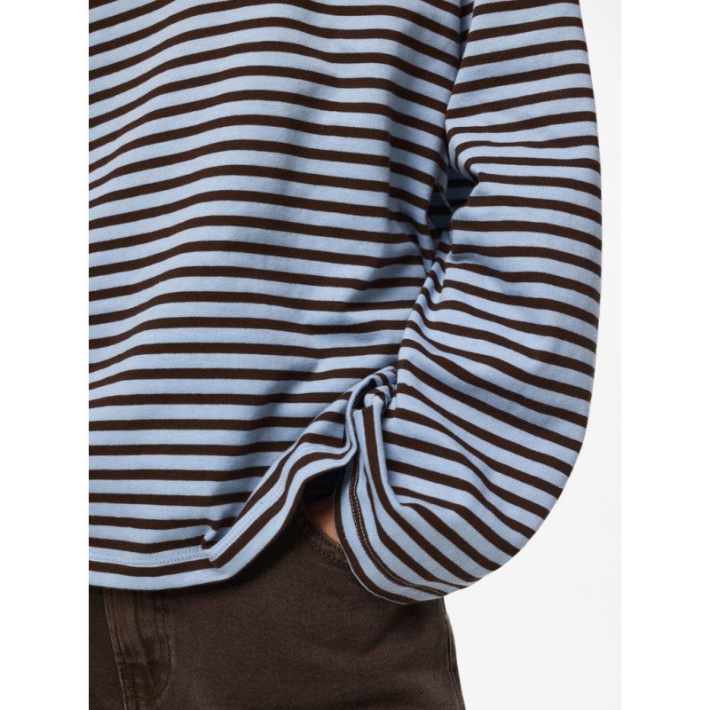 PIECES Sadie langærmet bluse - Cashmere Blue / Hot Fudge