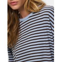 PIECES Sadie langærmet bluse - Cashmere Blue / Hot Fudge