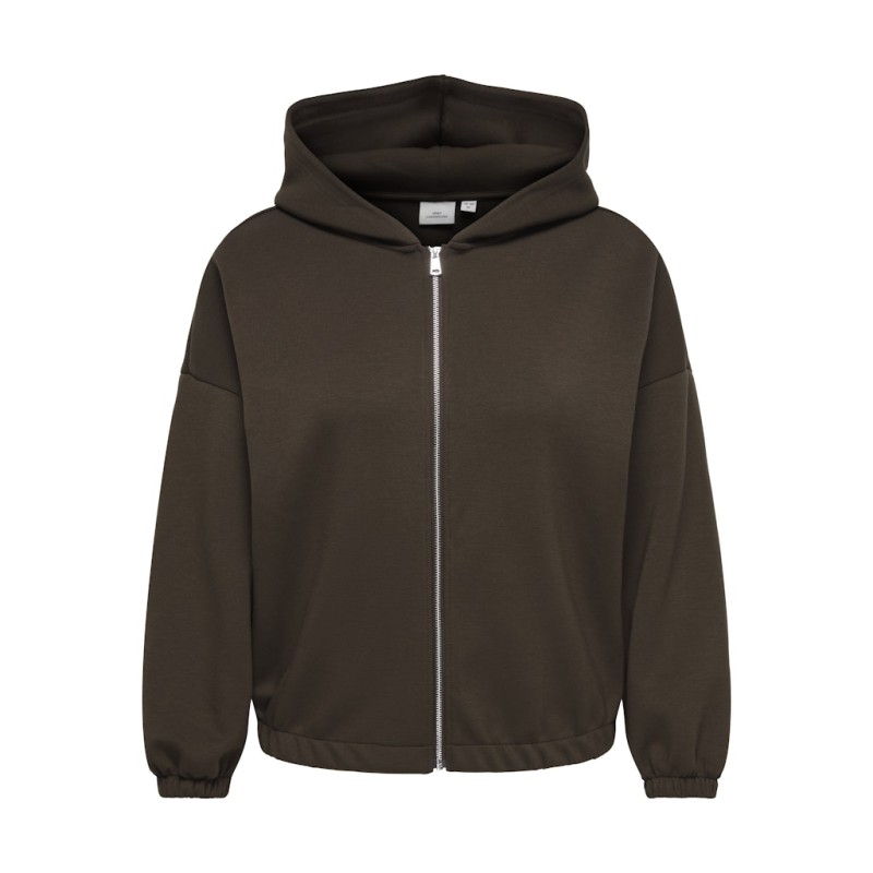 ONLY CARMAKOMA Carlett lynlås scuba hoodie - Bracken
