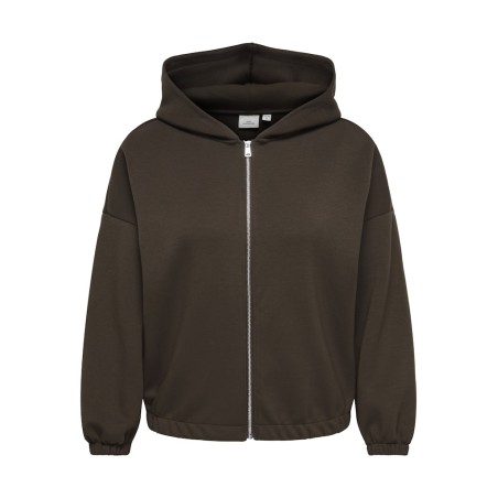 ONLY CARMAKOMA Carlett lynlås scuba hoodie - Bracken