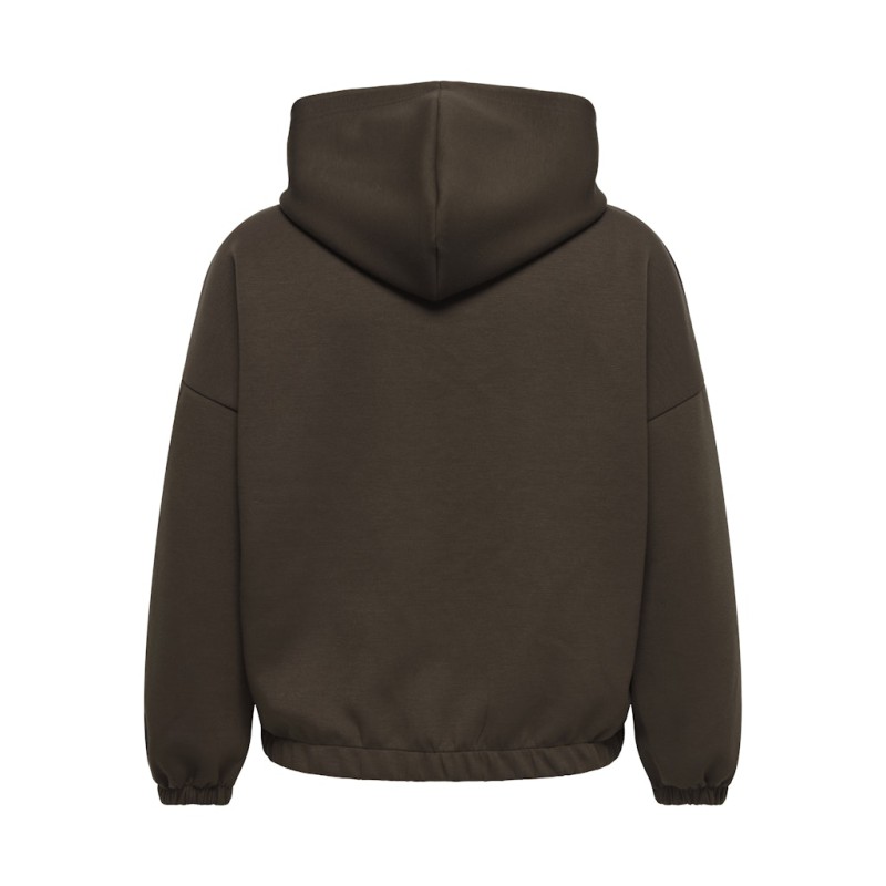 ONLY CARMAKOMA Carlett lynlås scuba hoodie - Bracken