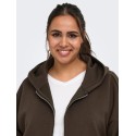 ONLY CARMAKOMA Carlett lynlås scuba hoodie - Bracken