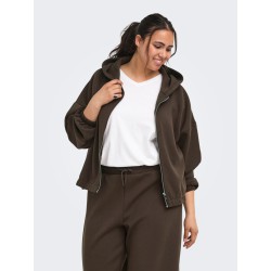 ONLY CARMAKOMA Carlett lynlås scuba hoodie - Bracken
