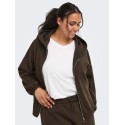 ONLY CARMAKOMA Carlett lynlås scuba hoodie - Bracken