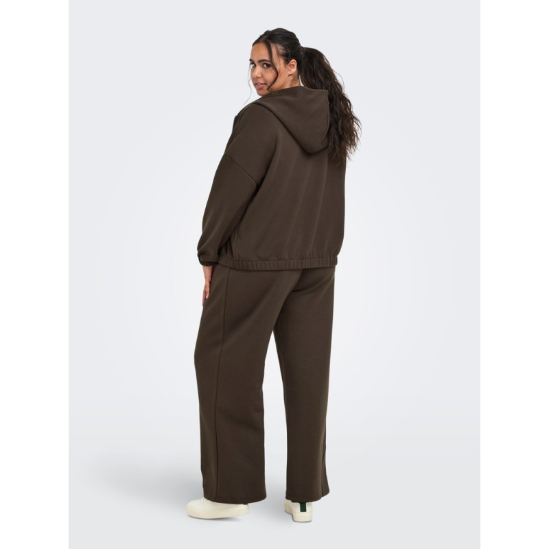 ONLY CARMAKOMA Carlett lynlås scuba hoodie - Bracken