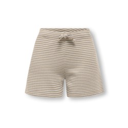 KIDS ONLY Pamia stribede shorts - Humus Thin White Stripes