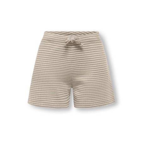 KIDS ONLY Pamia stribede shorts - Humus Thin White Stripes