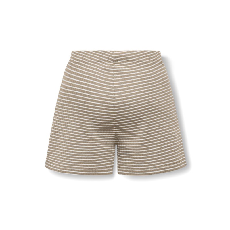 KIDS ONLY Pamia stribede shorts - Humus Thin White Stripes