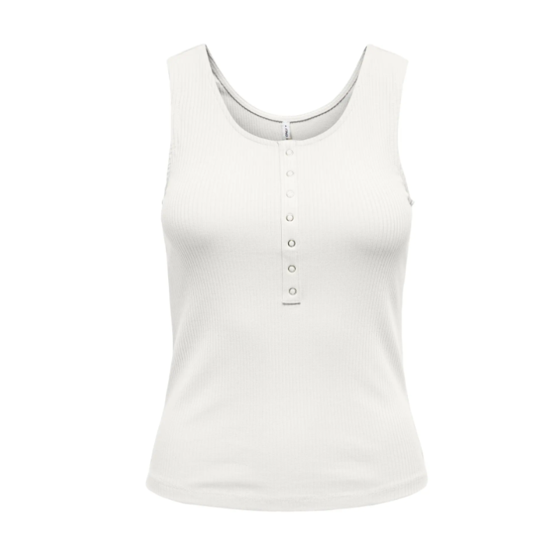 ONLY Simpel knap top - Cloud Dancer