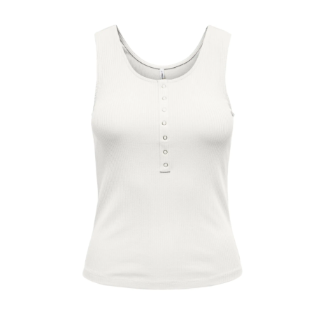 ONLY Simpel knap top - Cloud Dancer