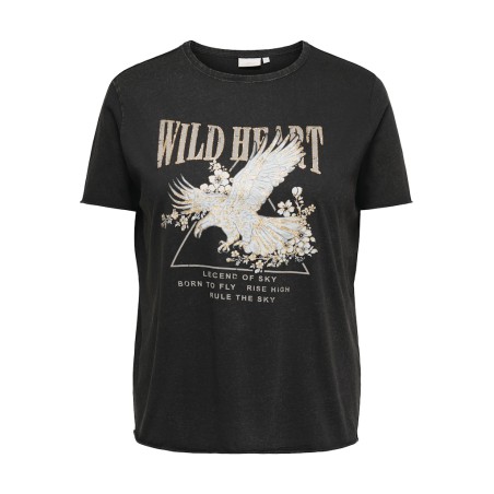ONLY CARMAKOMA Lucy t-shirt - Black "Wild Heart"