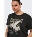 ONLY CARMAKOMA Lucy t-shirt - Black "Wild Heart"