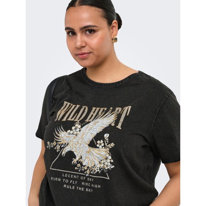 ONLY CARMAKOMA Lucy t-shirt - Black "Wild Heart"