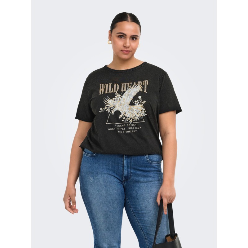 ONLY CARMAKOMA Lucy t-shirt - Black "Wild Heart"