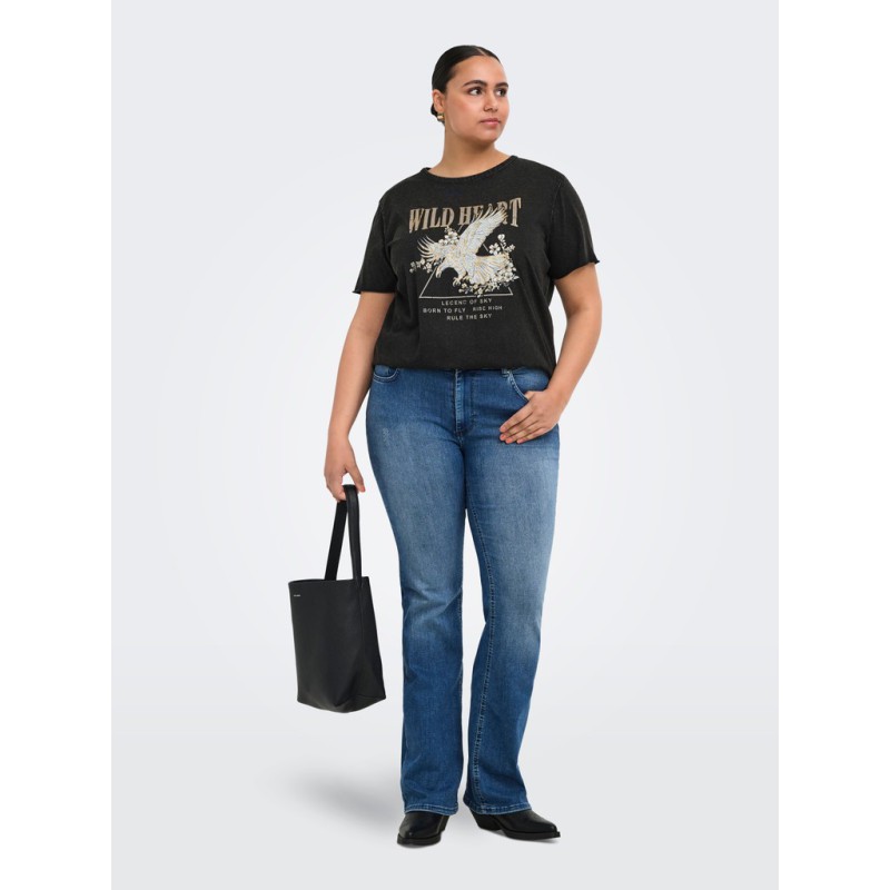 ONLY CARMAKOMA Lucy t-shirt - Black "Wild Heart"