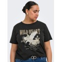 ONLY CARMAKOMA Lucy t-shirt - Black "Wild Heart"