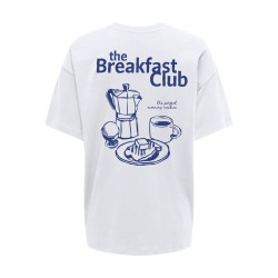ONLY Vivvi kortærmet lovely t-shirt - Bright White Breakfast