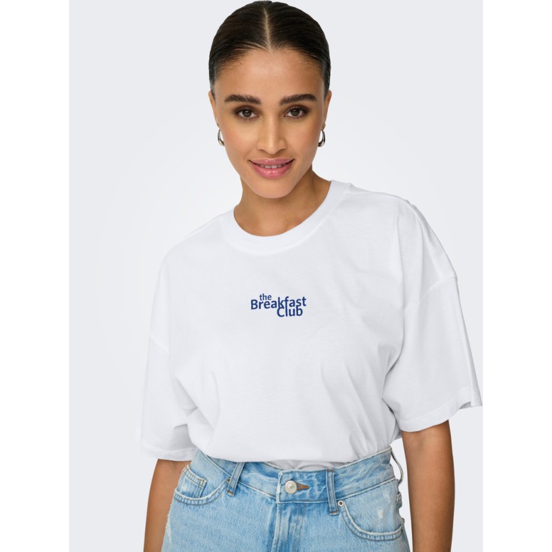 ONLY Vivvi kortærmet lovely t-shirt - Bright White Breakfast