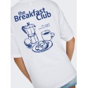 ONLY Vivvi kortærmet lovely t-shirt - Bright White Breakfast
